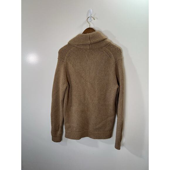 J. Crew Womens Shawl Neck Wool Blend Cardigan Size S Camel Brown Preppy Academia - Picture 2 of 7